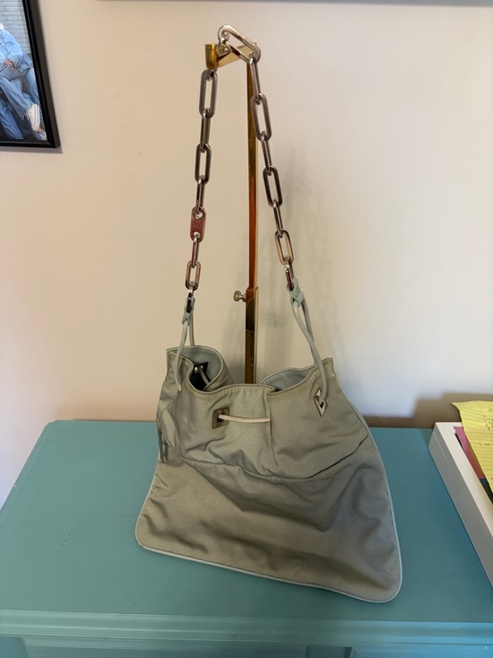 Gucci Handbags - Gucci Sage Green Shoulder Bag with Chain Strap